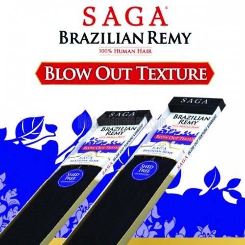 SAGA BRAZILIAN REMY BLOW OUT TEXTURE STRAIGHT 12"